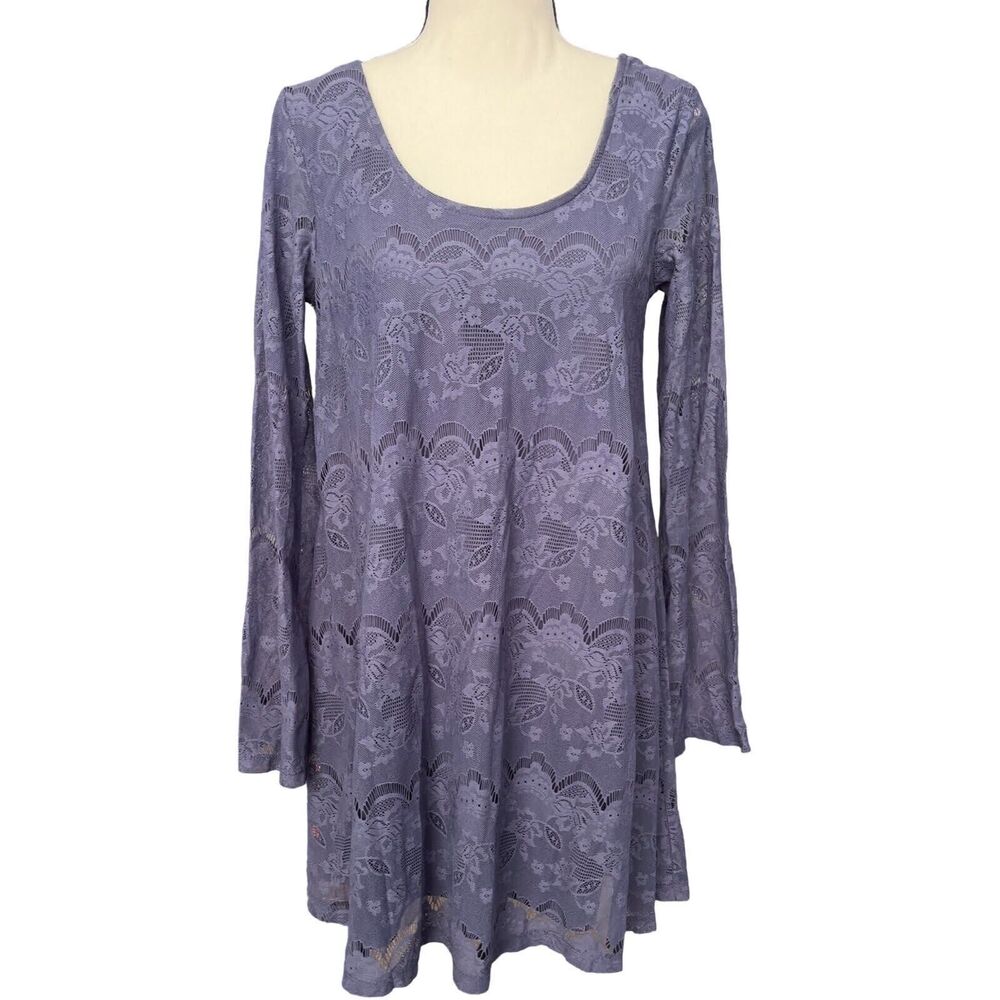 Altar’d State Lace Mini Maeve, Purple, Bell Sleeves Women’s Sz Small, Fairy